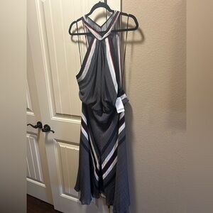 Reiss Charcoal and White Backless Dress size 14